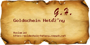 Goldschein Hetény névjegykártya